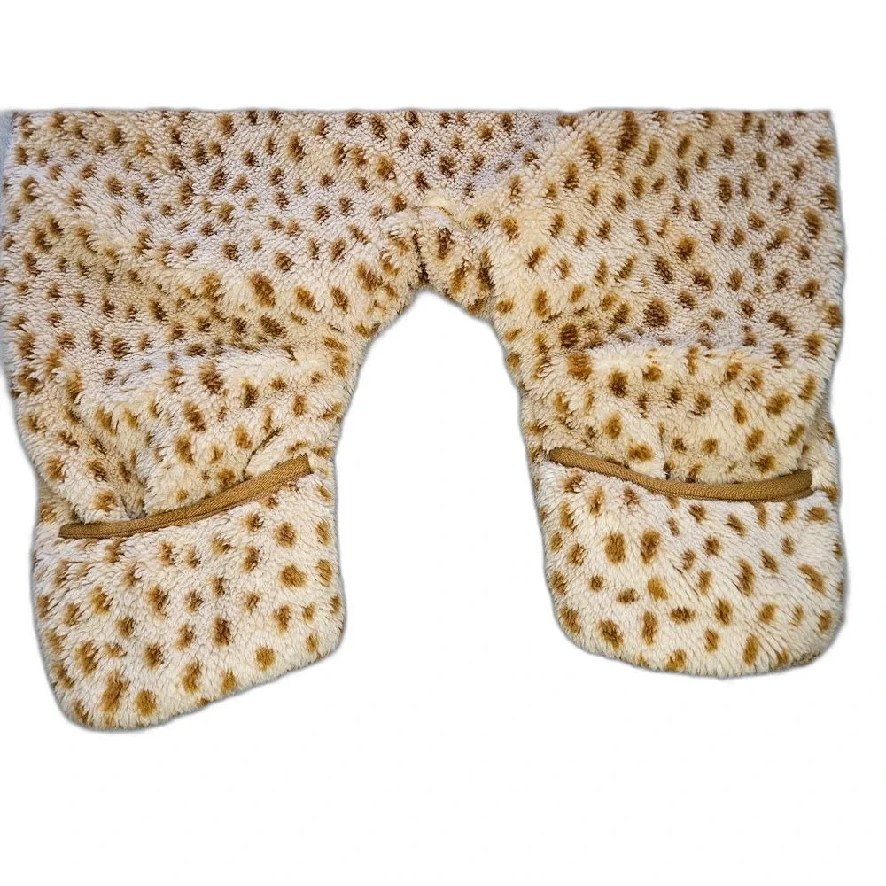 Infant Wonder Nation Cheetah Winter Fleece Body Suit Footie Hand covers Sz 6-9M